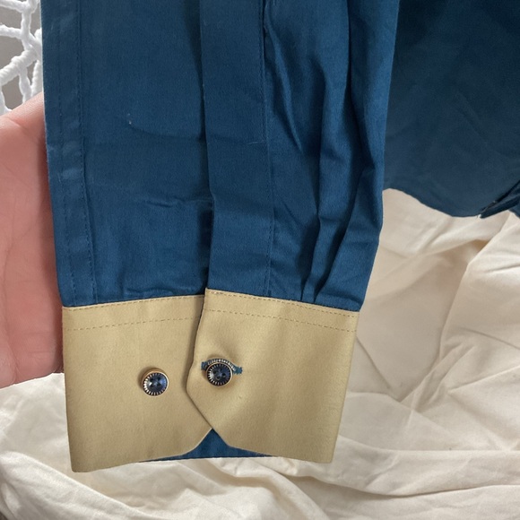 Vitomine blue mens dressy shirt - Picture 4 of 7